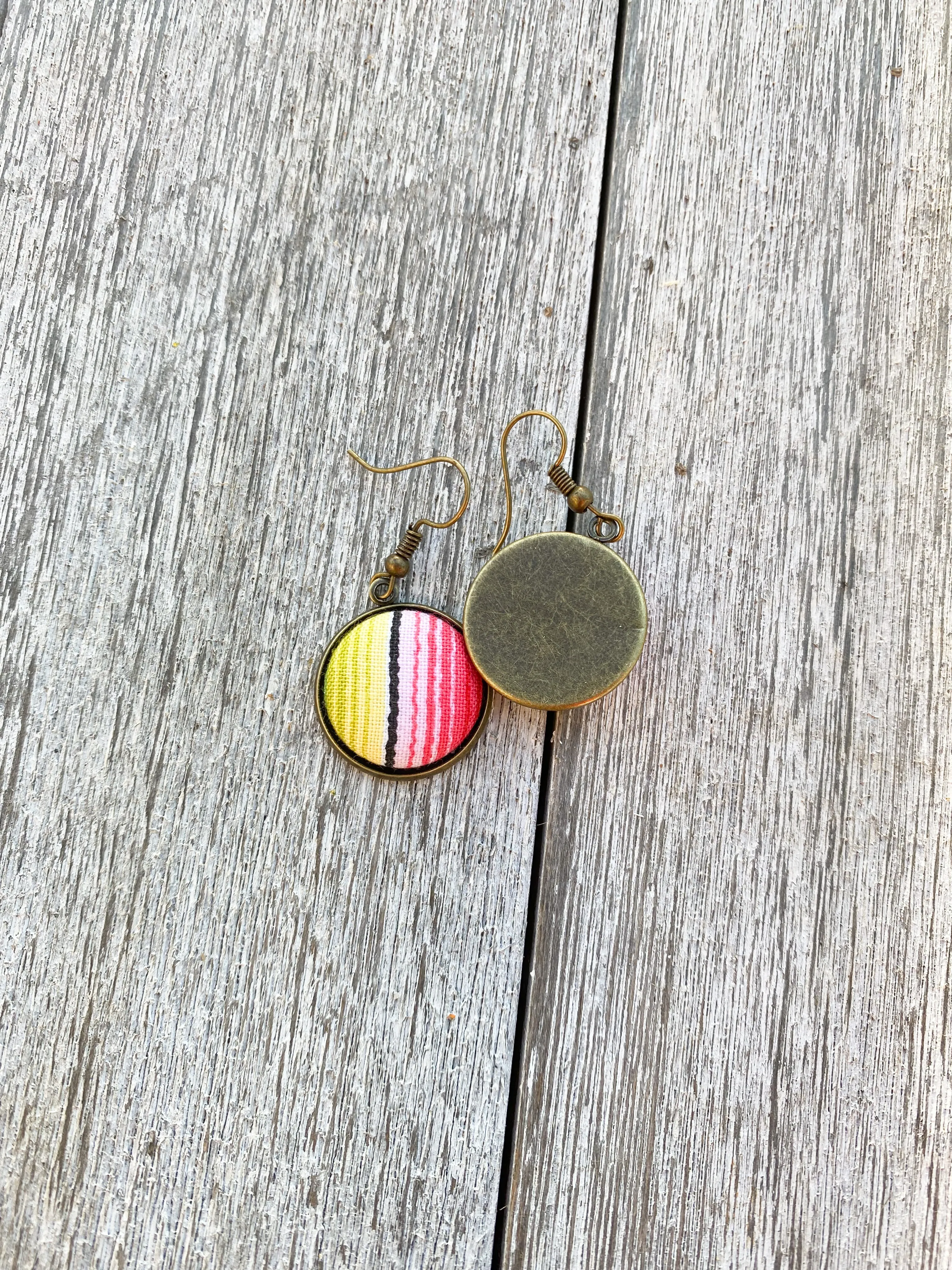 Serape Fabric Dangle Earrings