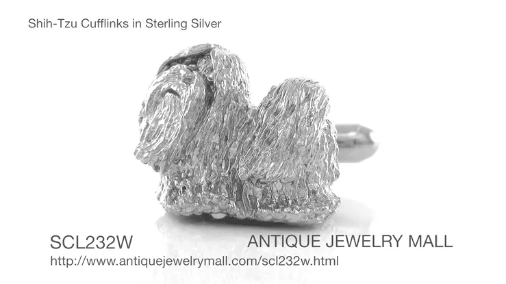 Shih-Tzu Cufflinks in Sterling Silver