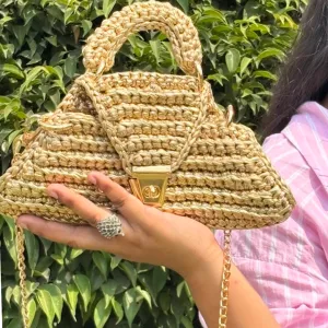 Shiroli Handmade Metallic Gold - Delta Bag