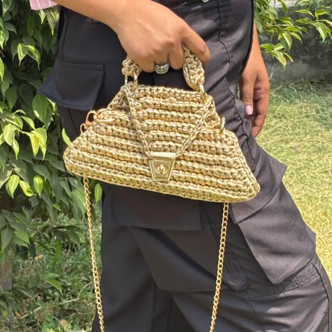 Shiroli Handmade Metallic Gold - Delta Bag