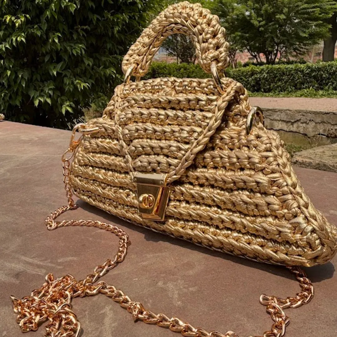 Shiroli Handmade Metallic Gold - Delta Bag