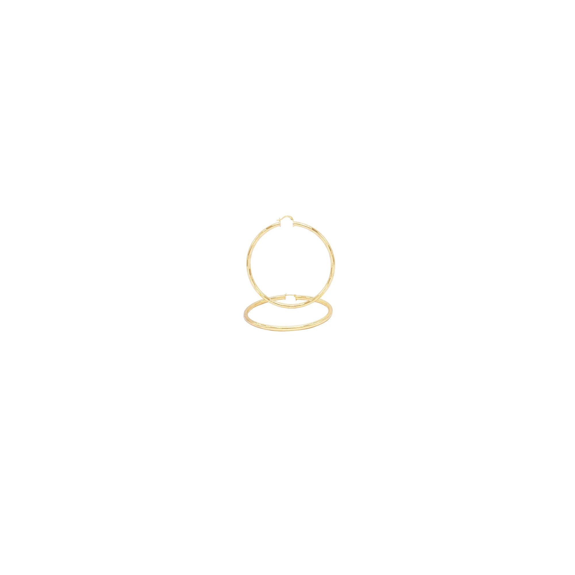 Slit Cut 14K Gold-Filled Hoop Earrings For Women 25 - 80 mm