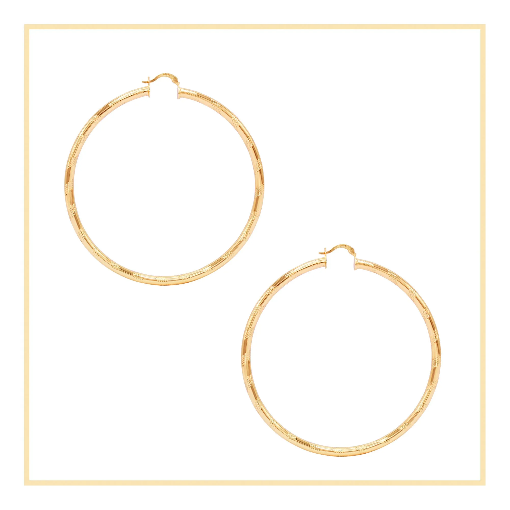 Slit Cut 14K Gold-Filled Hoop Earrings For Women 25 - 80 mm