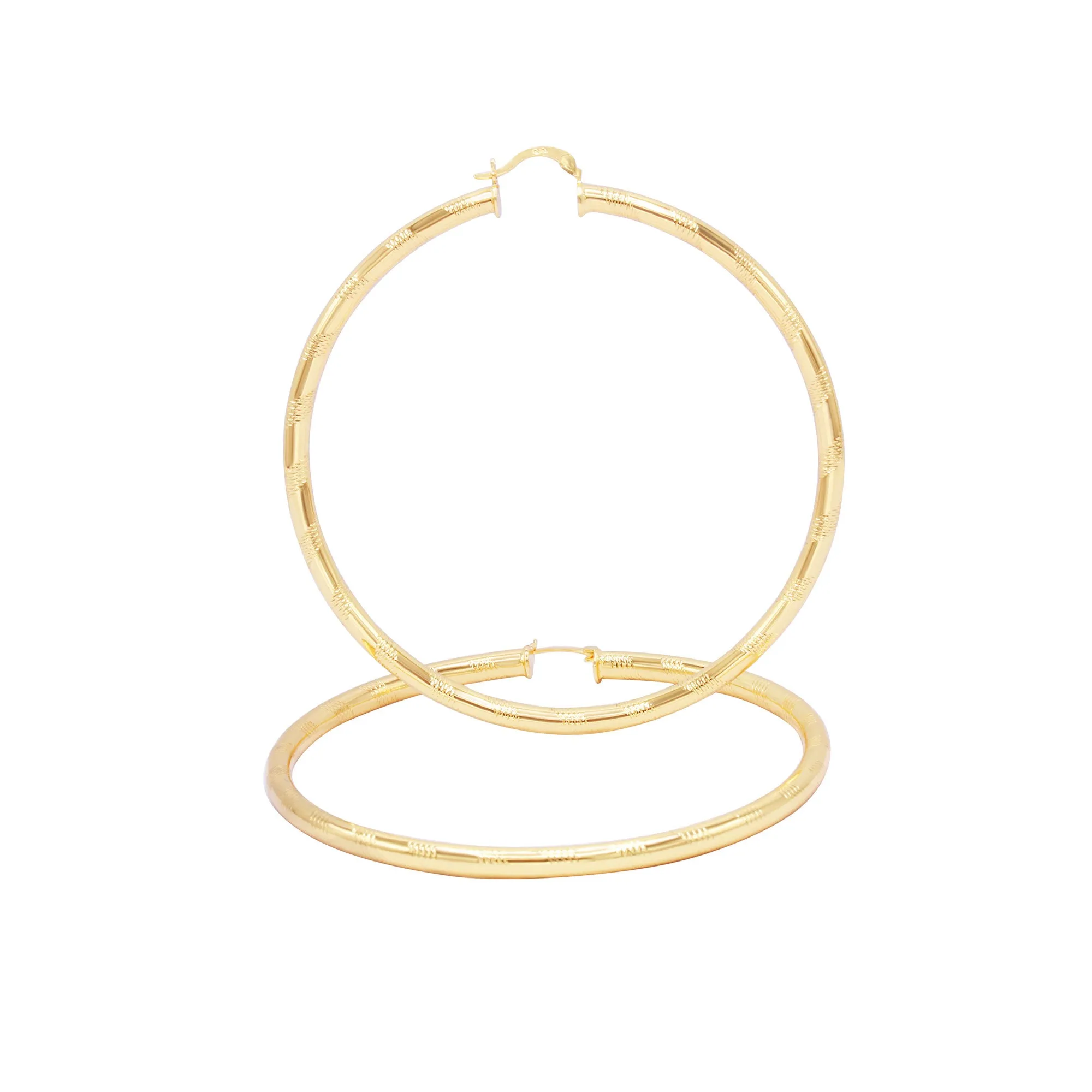 Slit Cut 14K Gold-Filled Hoop Earrings For Women 25 - 80 mm