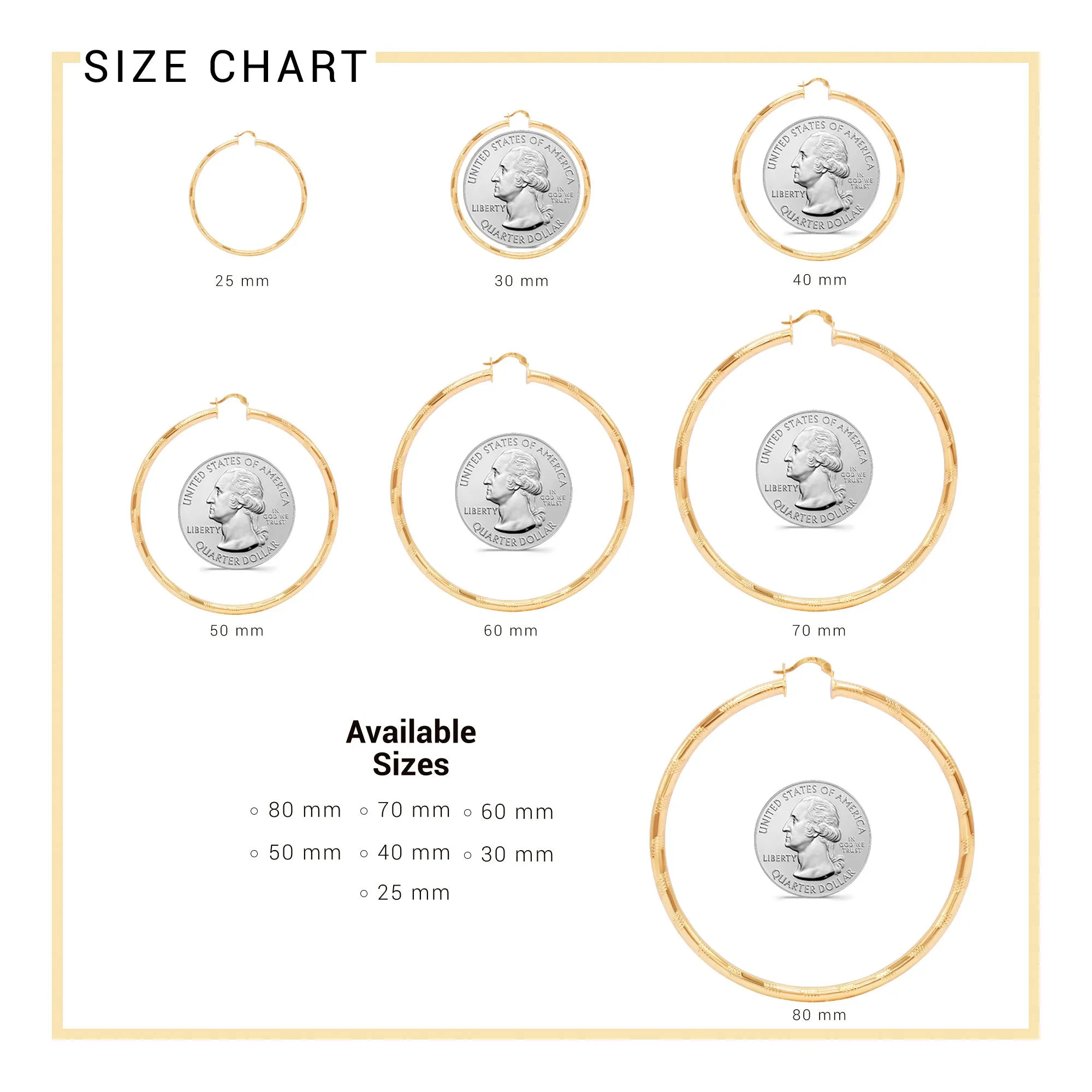 Slit Cut 14K Gold-Filled Hoop Earrings For Women 25 - 80 mm