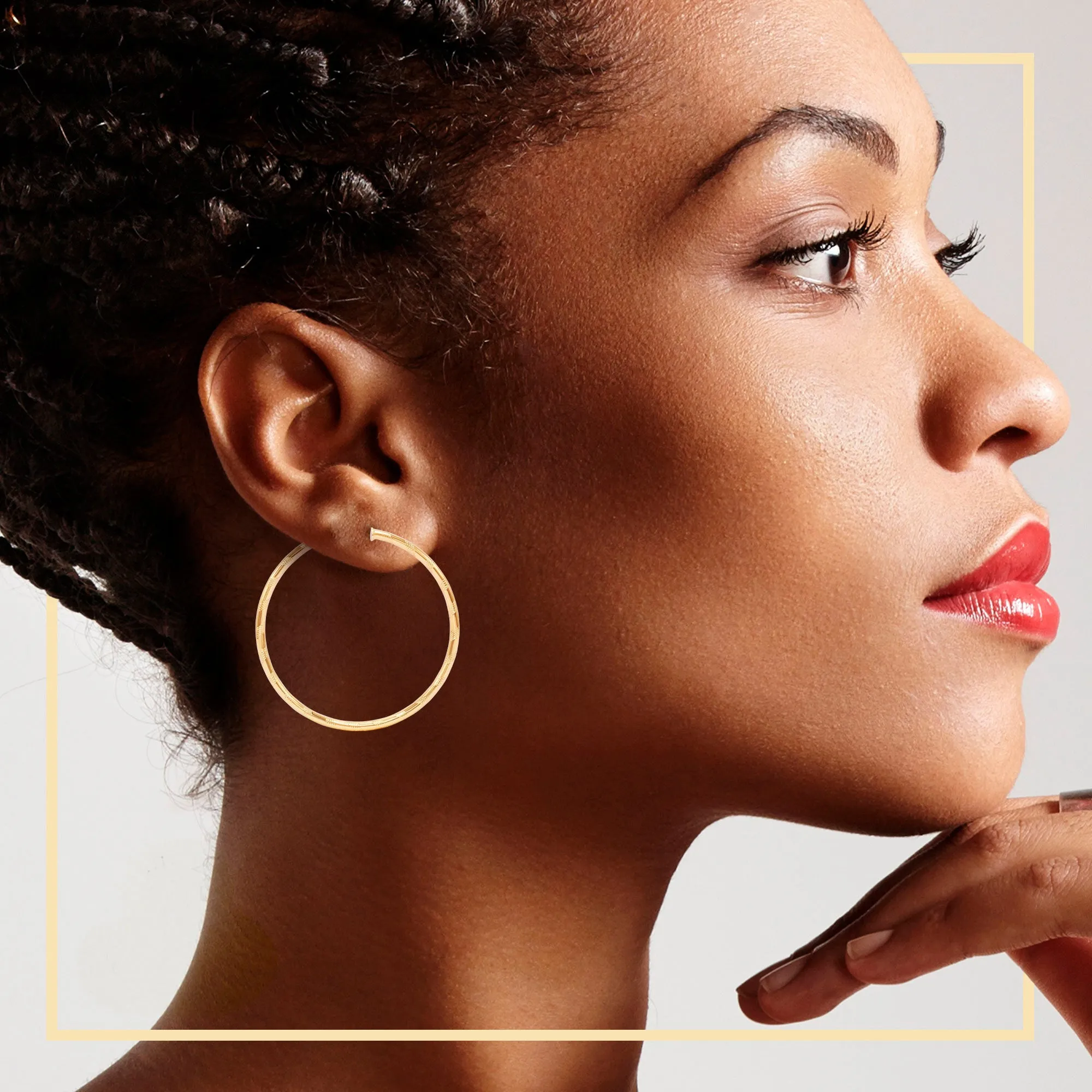 Slit Cut 14K Gold-Filled Hoop Earrings For Women 25 - 80 mm