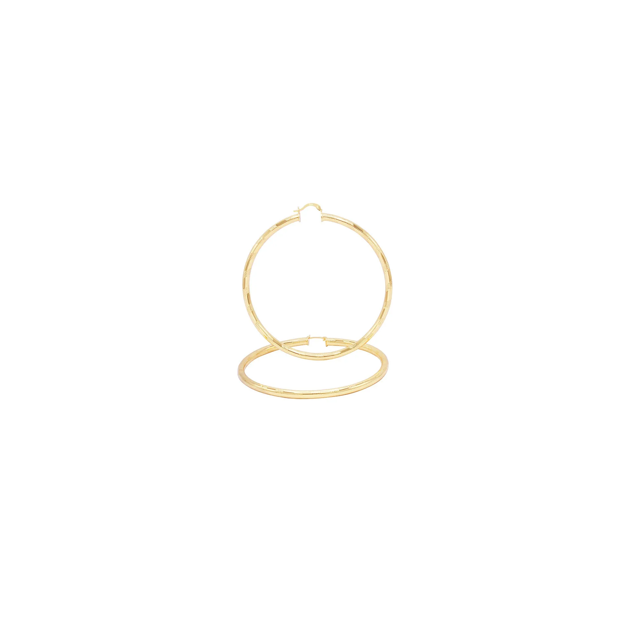 Slit Cut 14K Gold-Filled Hoop Earrings For Women 25 - 80 mm