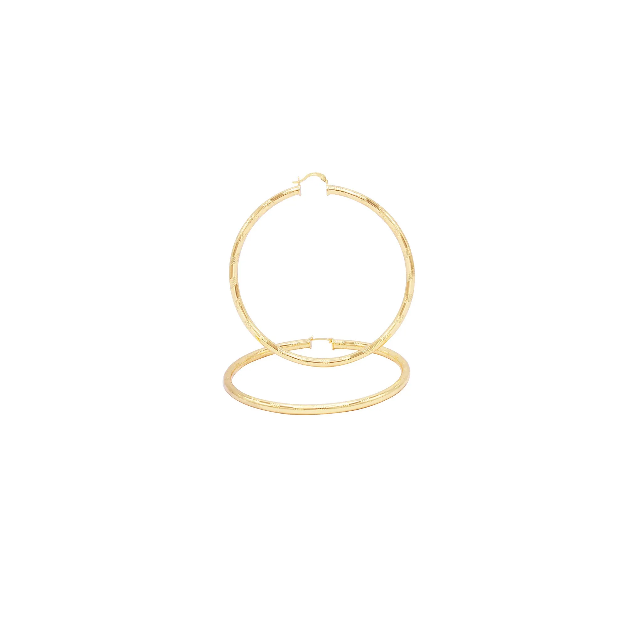 Slit Cut 14K Gold-Filled Hoop Earrings For Women 25 - 80 mm