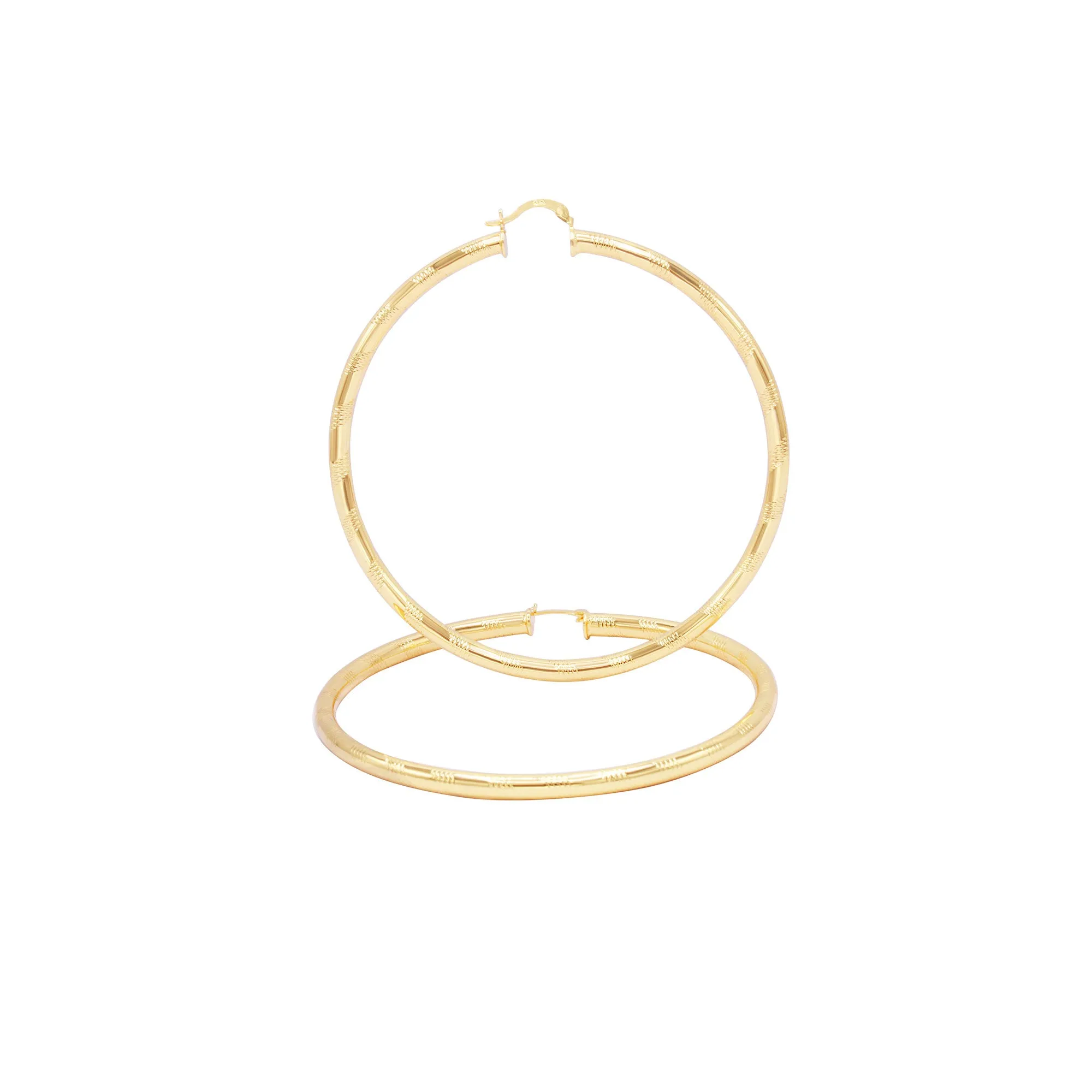 Slit Cut 14K Gold-Filled Hoop Earrings For Women 25 - 80 mm