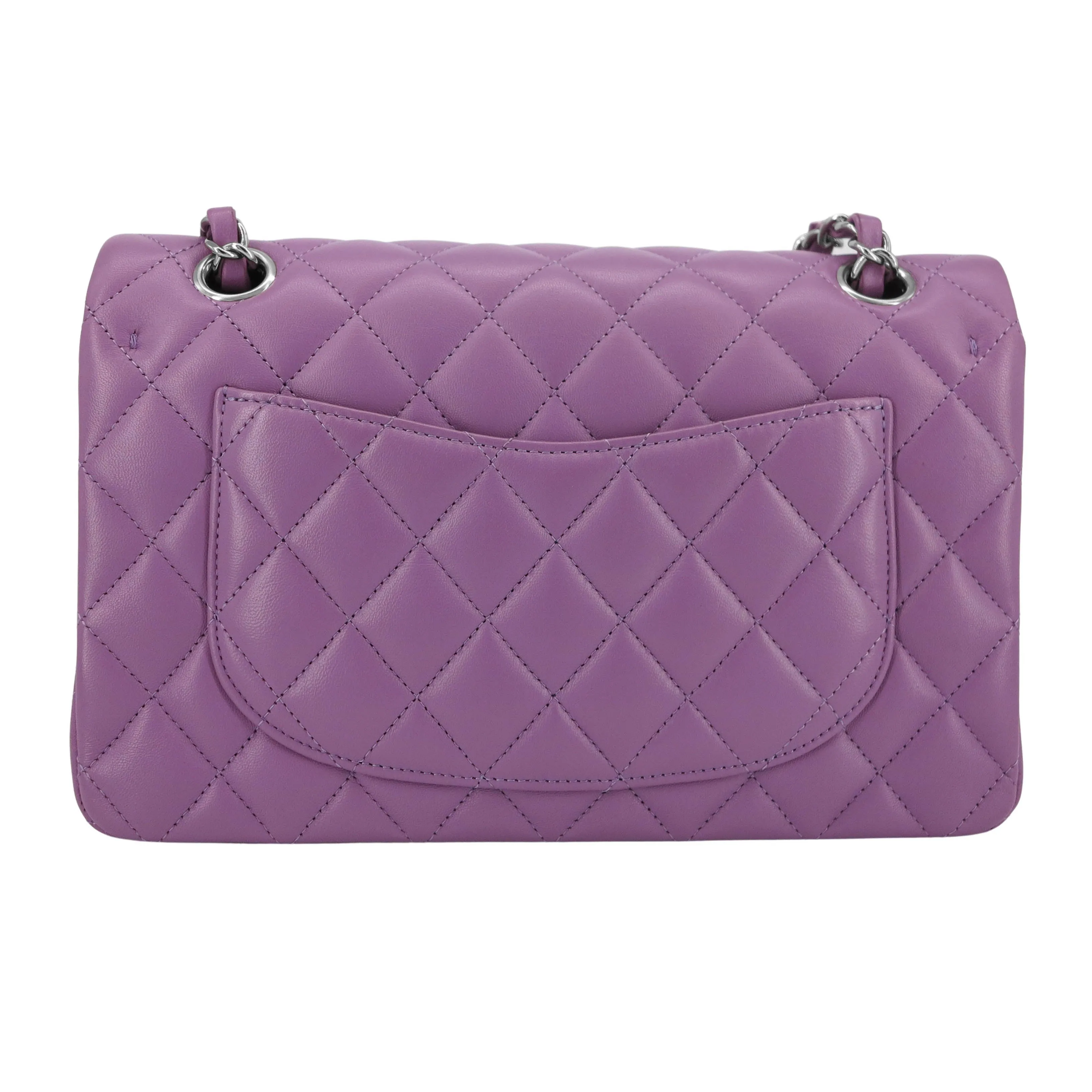 Small Classic Double Flap Bag in Purple Lambskin