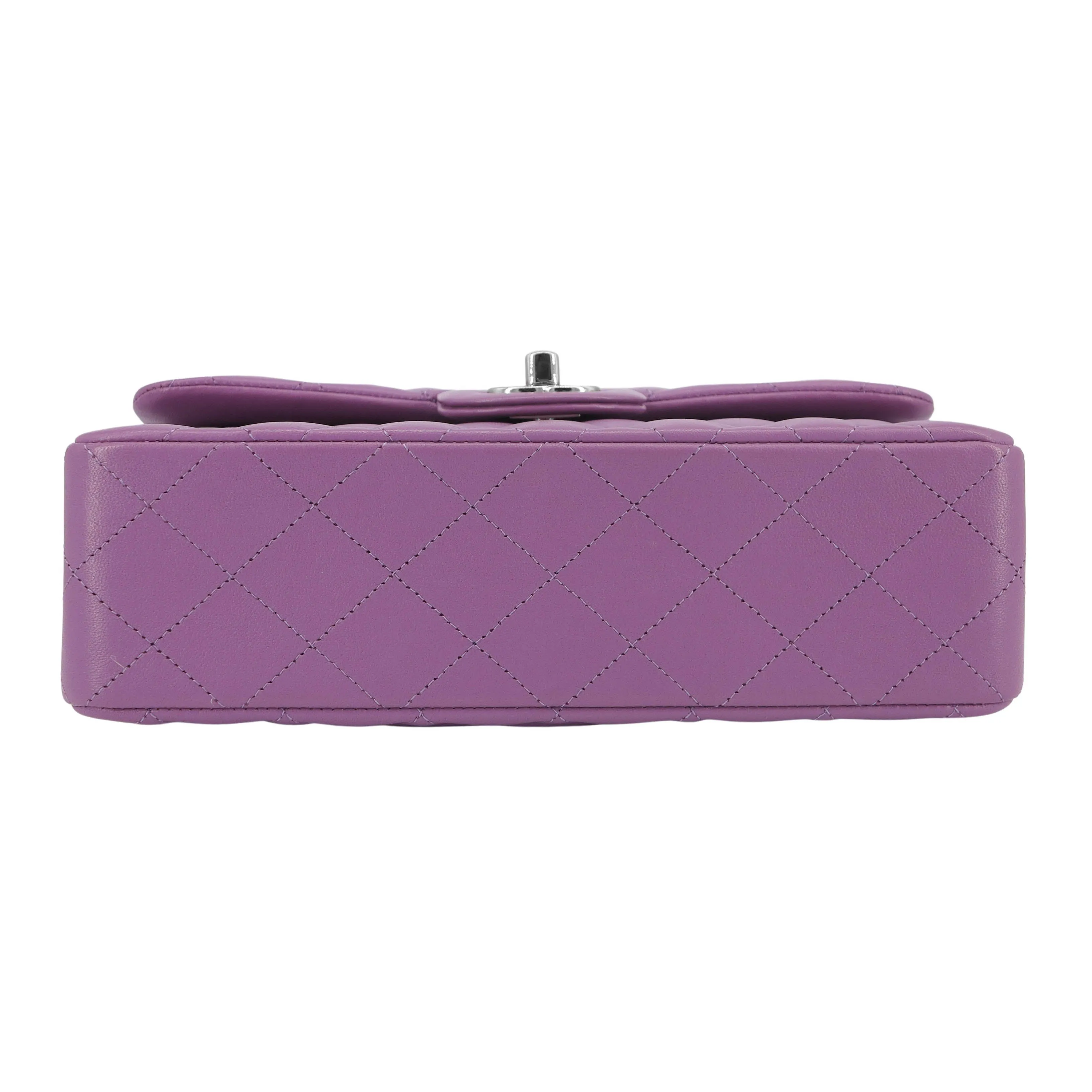 Small Classic Double Flap Bag in Purple Lambskin