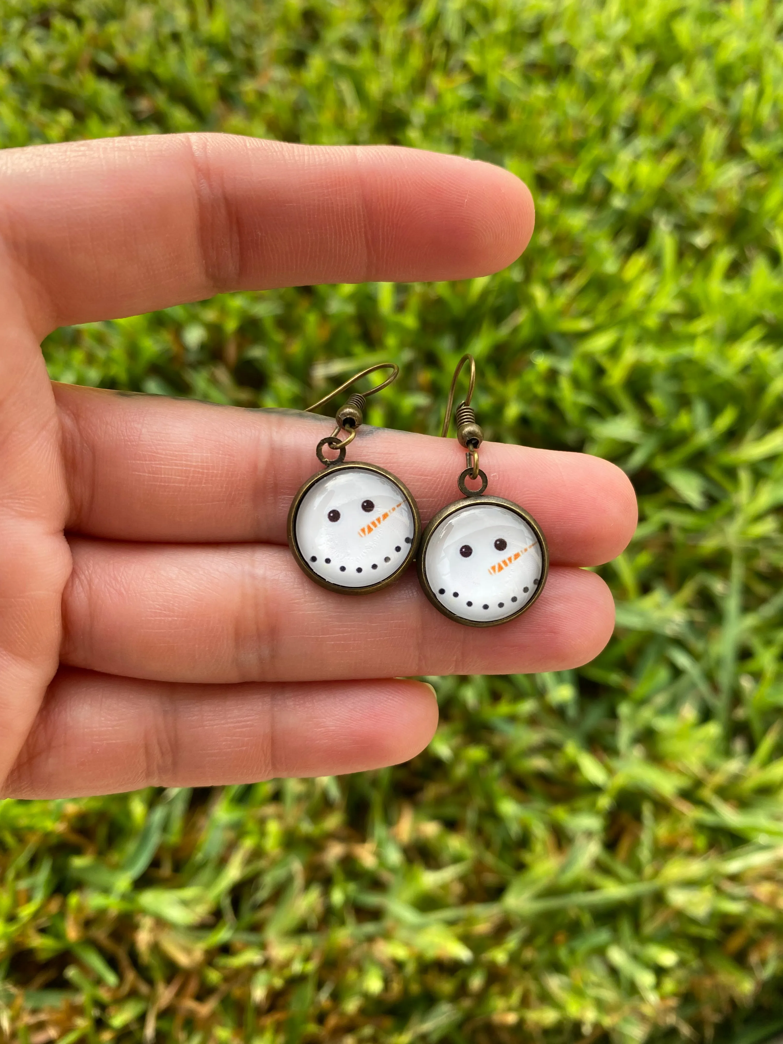 Snowman Christmas Dangle Earrings
