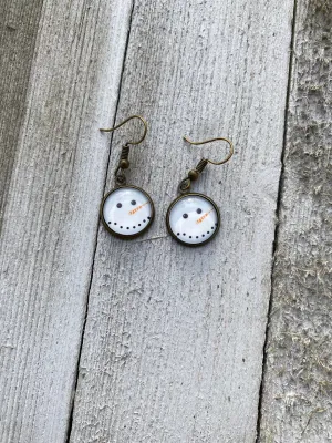 Snowman Christmas Dangle Earrings