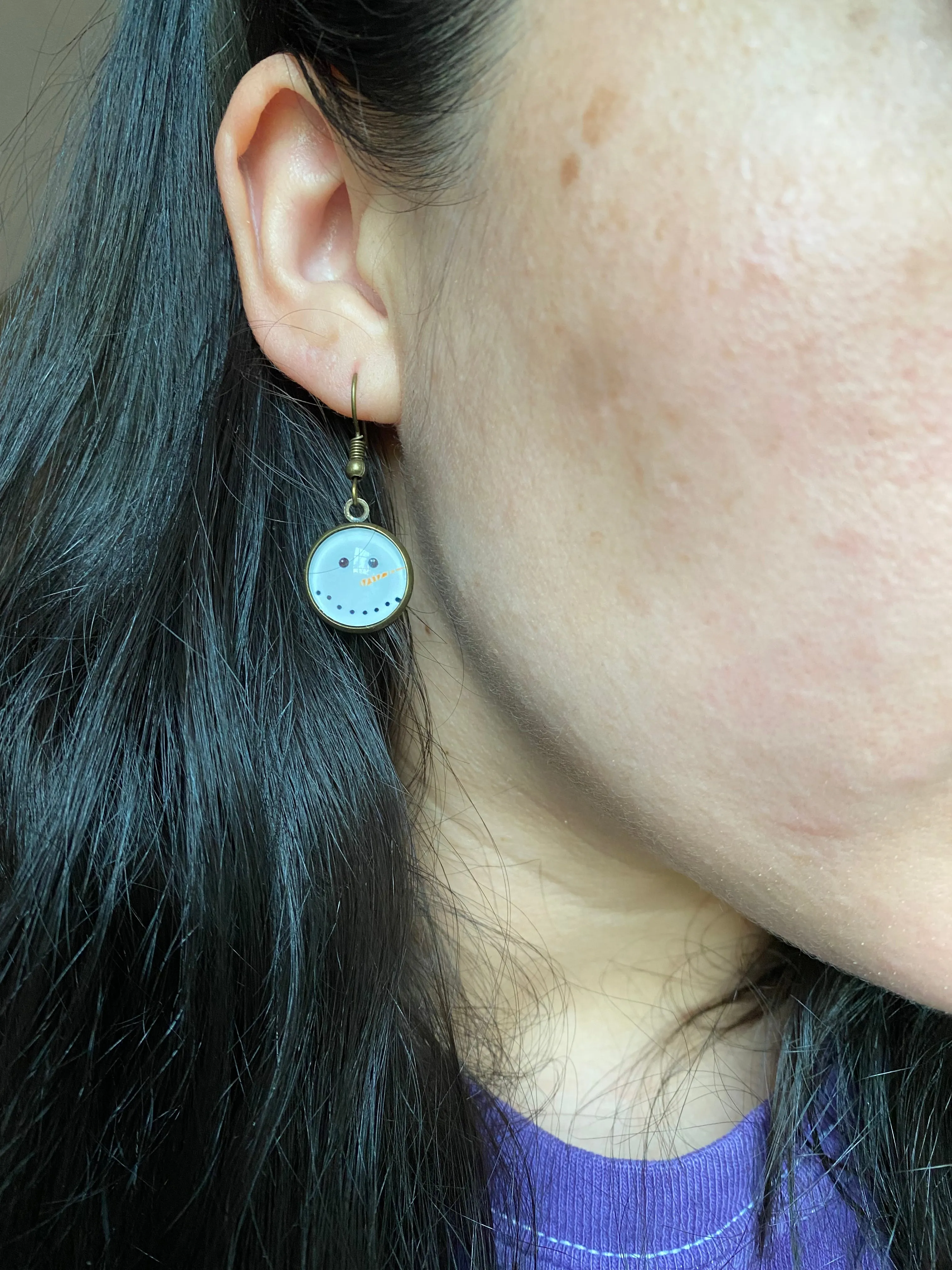 Snowman Christmas Dangle Earrings