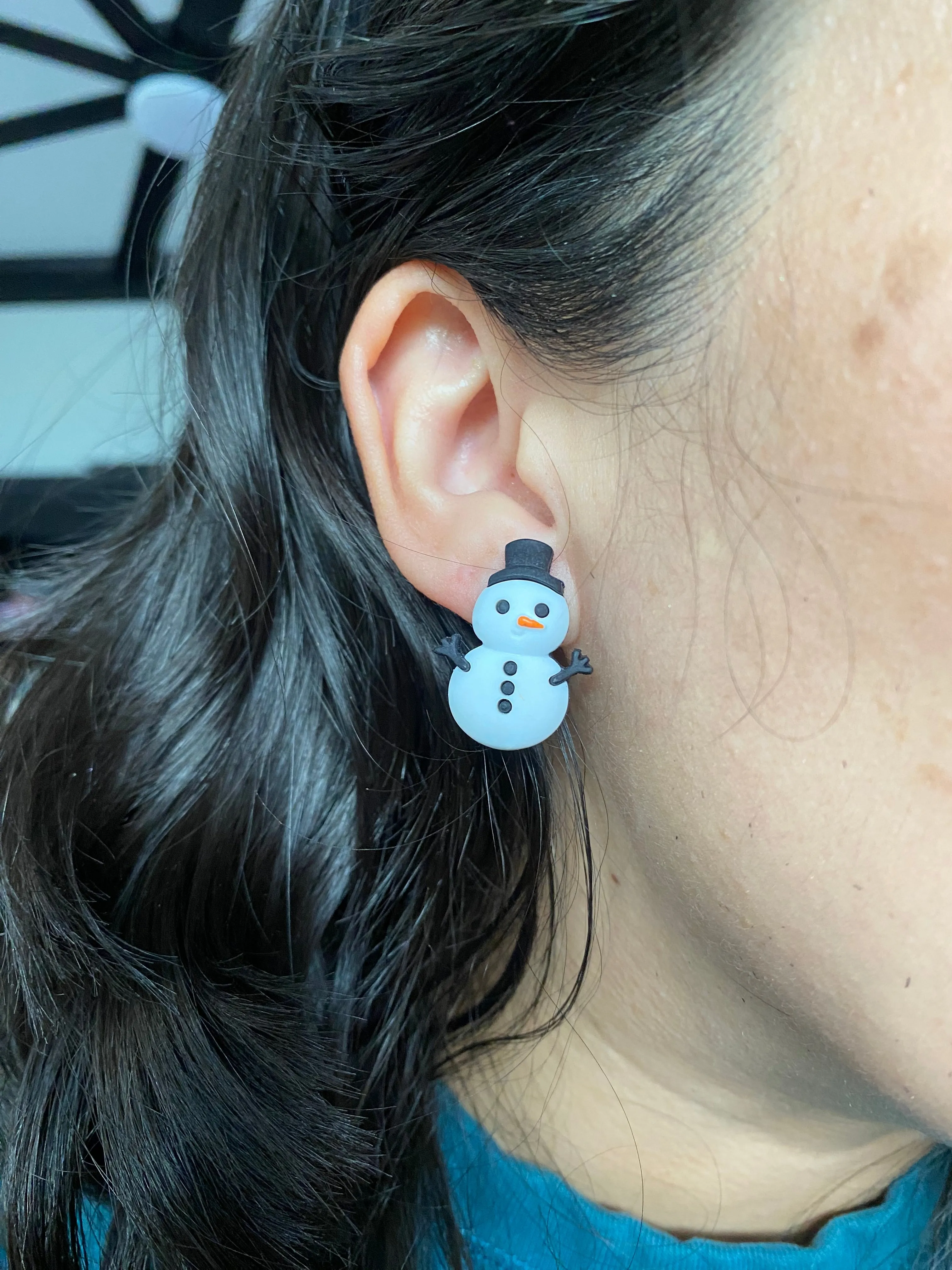 Snowman Christmas Stud Earrings Gift