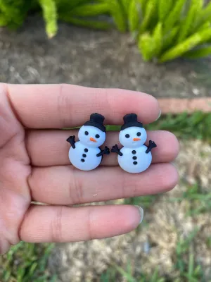 Snowman Christmas Stud Earrings Gift