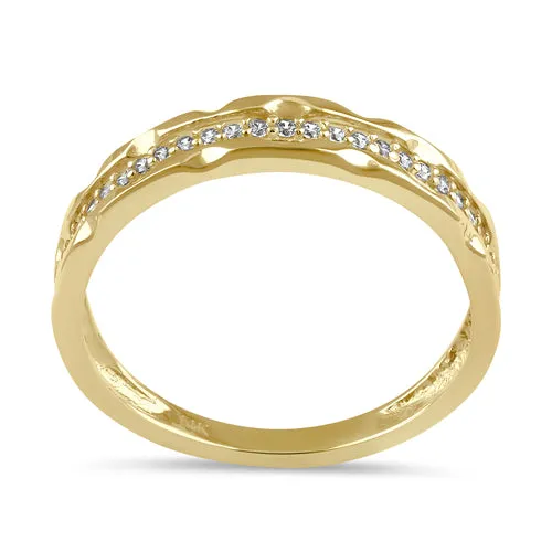 Solid 14K Gold 3 in 1 CZ Stackable Ring