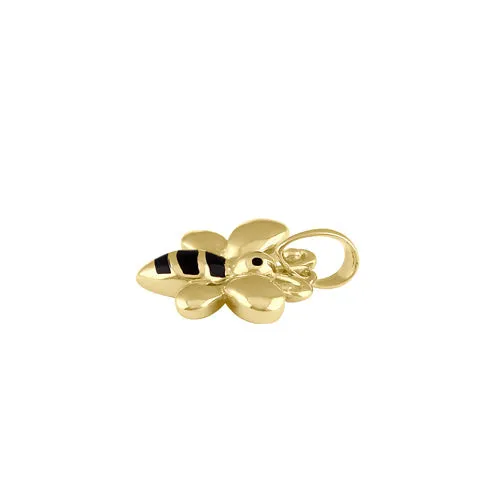 Solid 14K Gold Bee Pendant