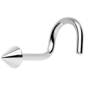 Solid 14KT White Gold CONE Nose Ring