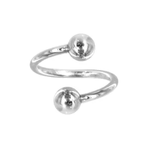 Solid 14kt White Gold Spiral Twister Belly Ring