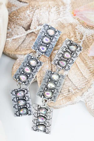 Sparkle In Your Eyes Iridescent Silvertone Earrings