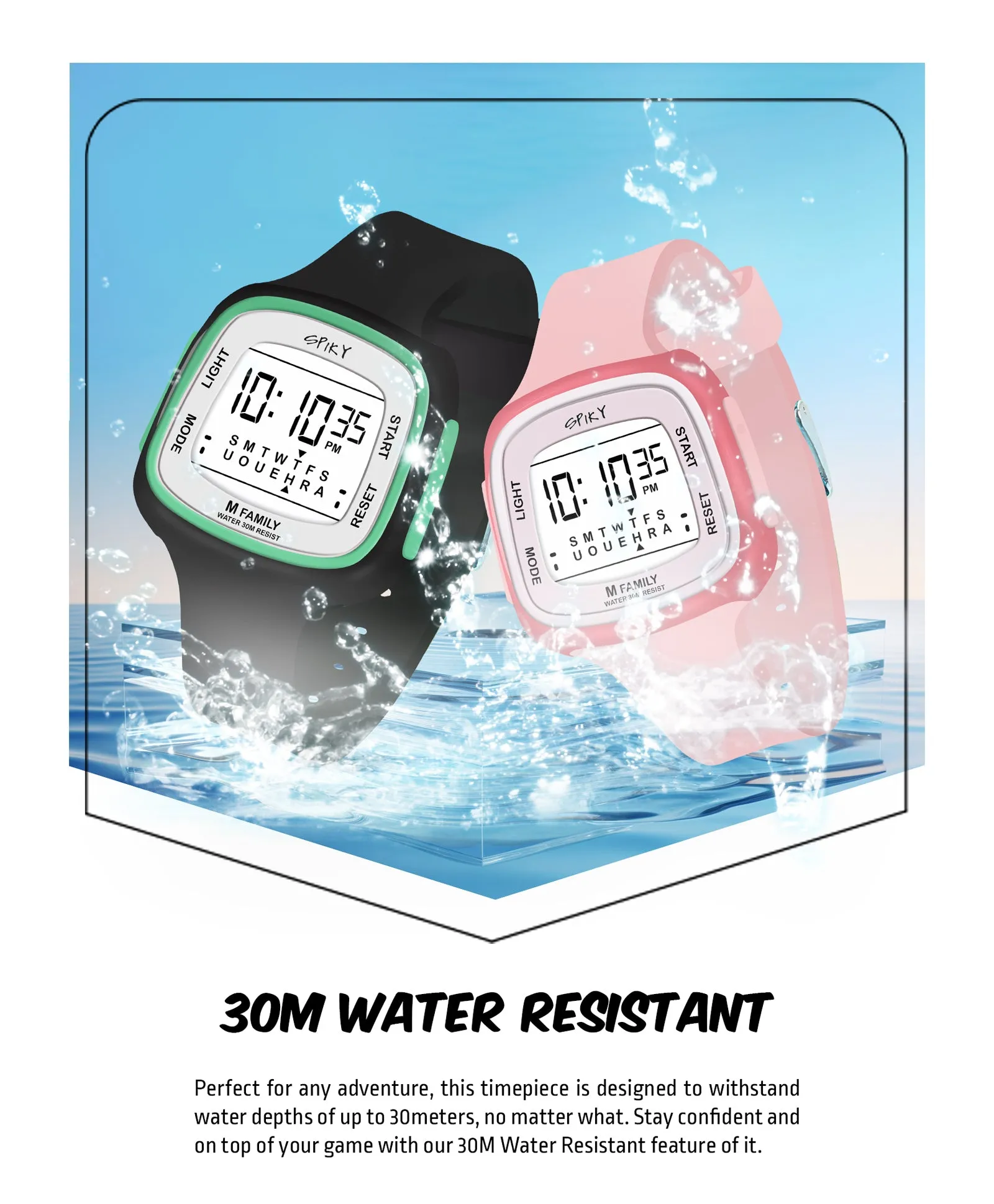 Spiky Unique Square Digital Watch for Kids Combo