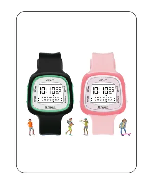 Spiky Unique Square Digital Watch for Kids Combo