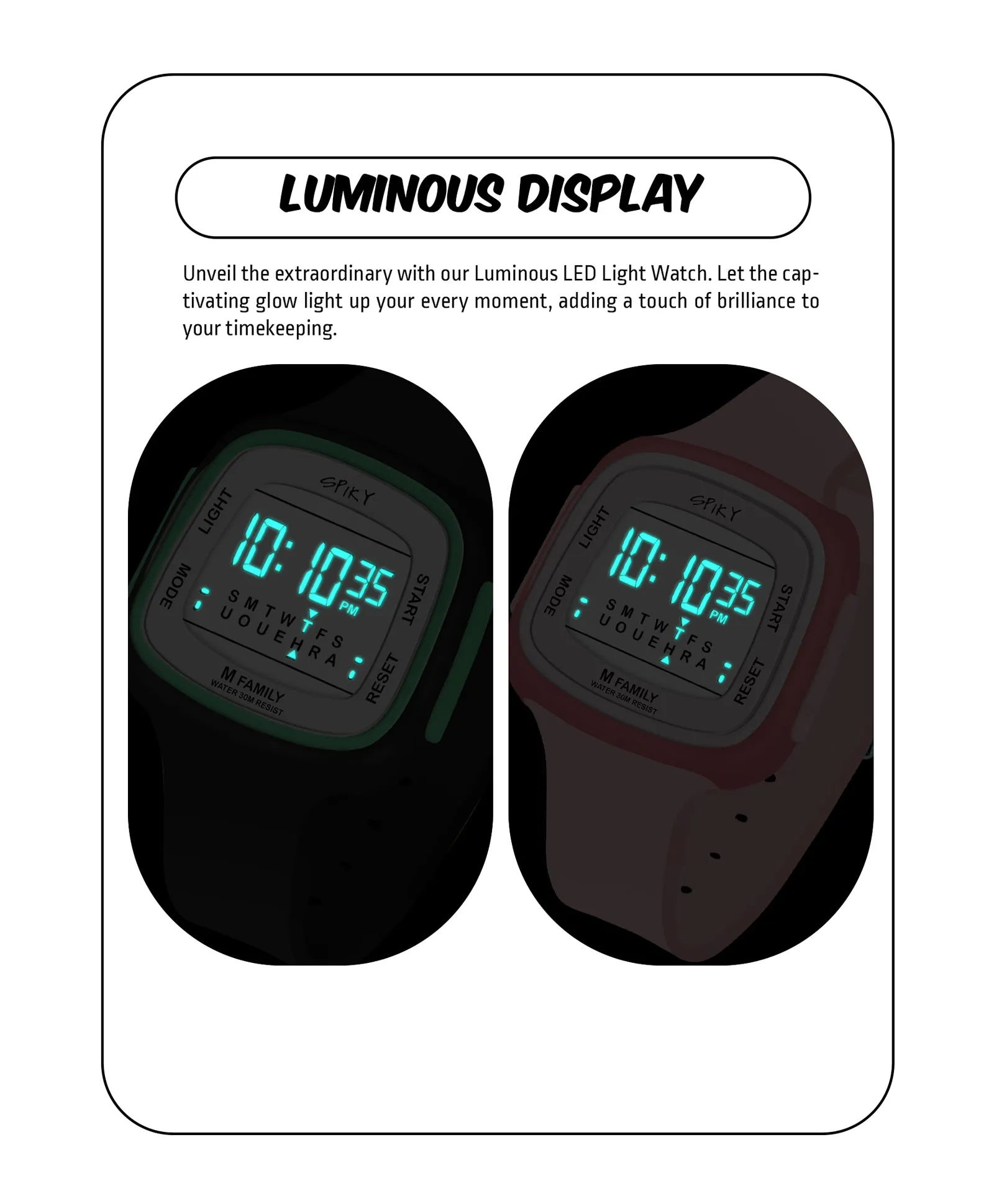 Spiky Unique Square Digital Watch for Kids Combo