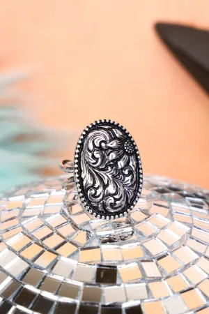Spring Grove Sunflower Silvertone Cuff Ring