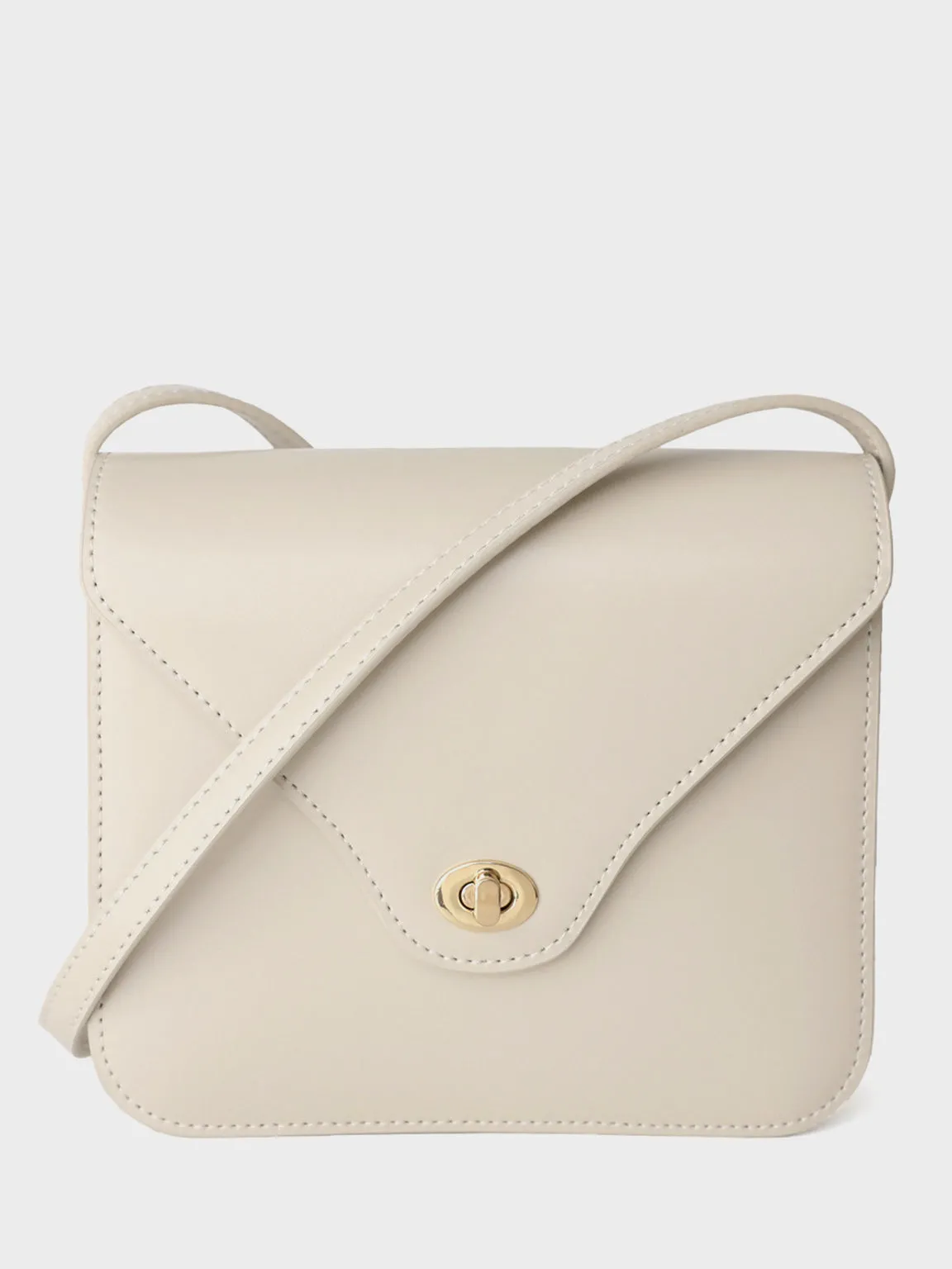 Square Envelope Shoulder Bag Flap Top Leather Satchel Bag