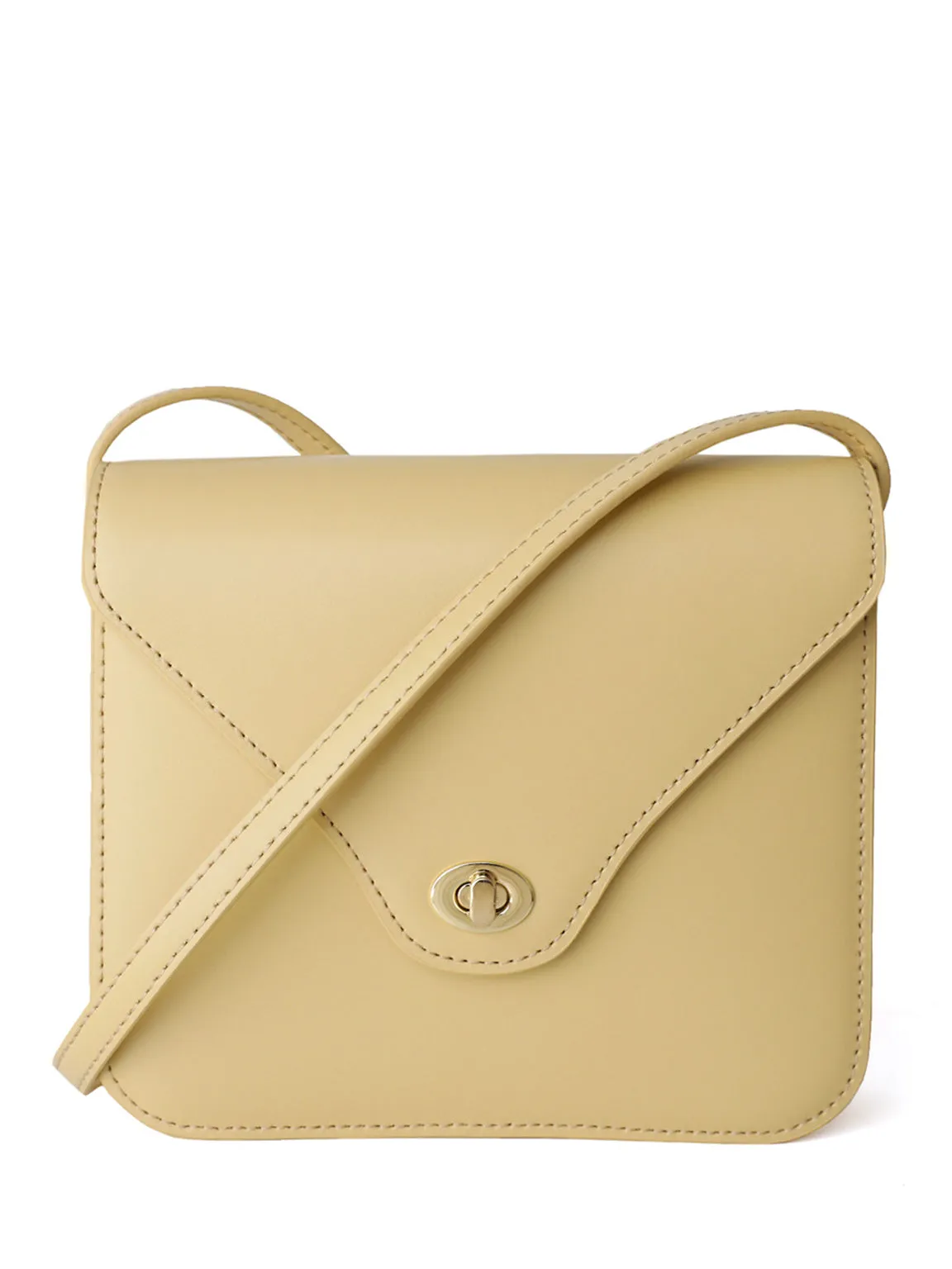 Square Envelope Shoulder Bag Flap Top Leather Satchel Bag