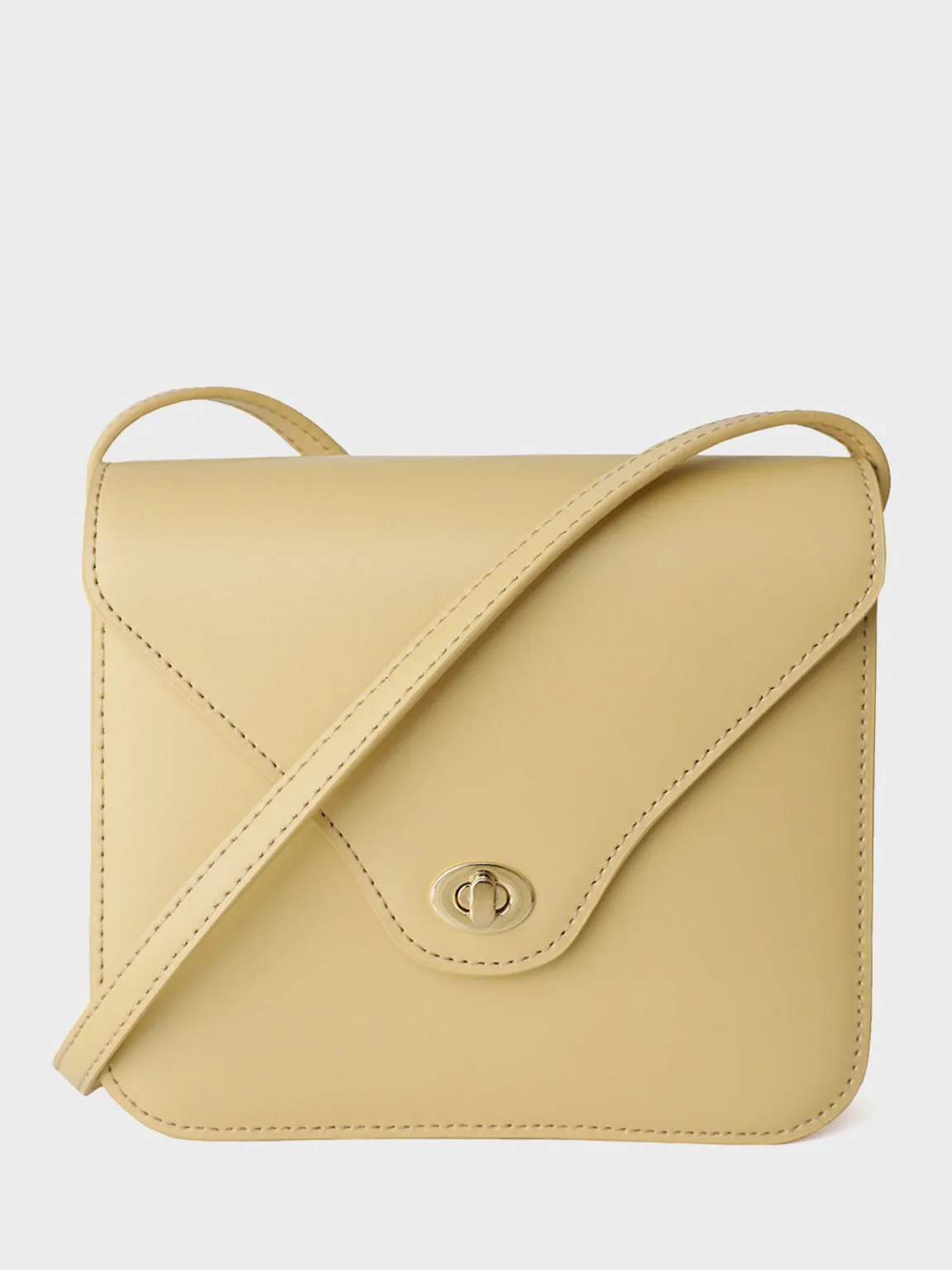 Square Envelope Shoulder Bag Flap Top Leather Satchel Bag