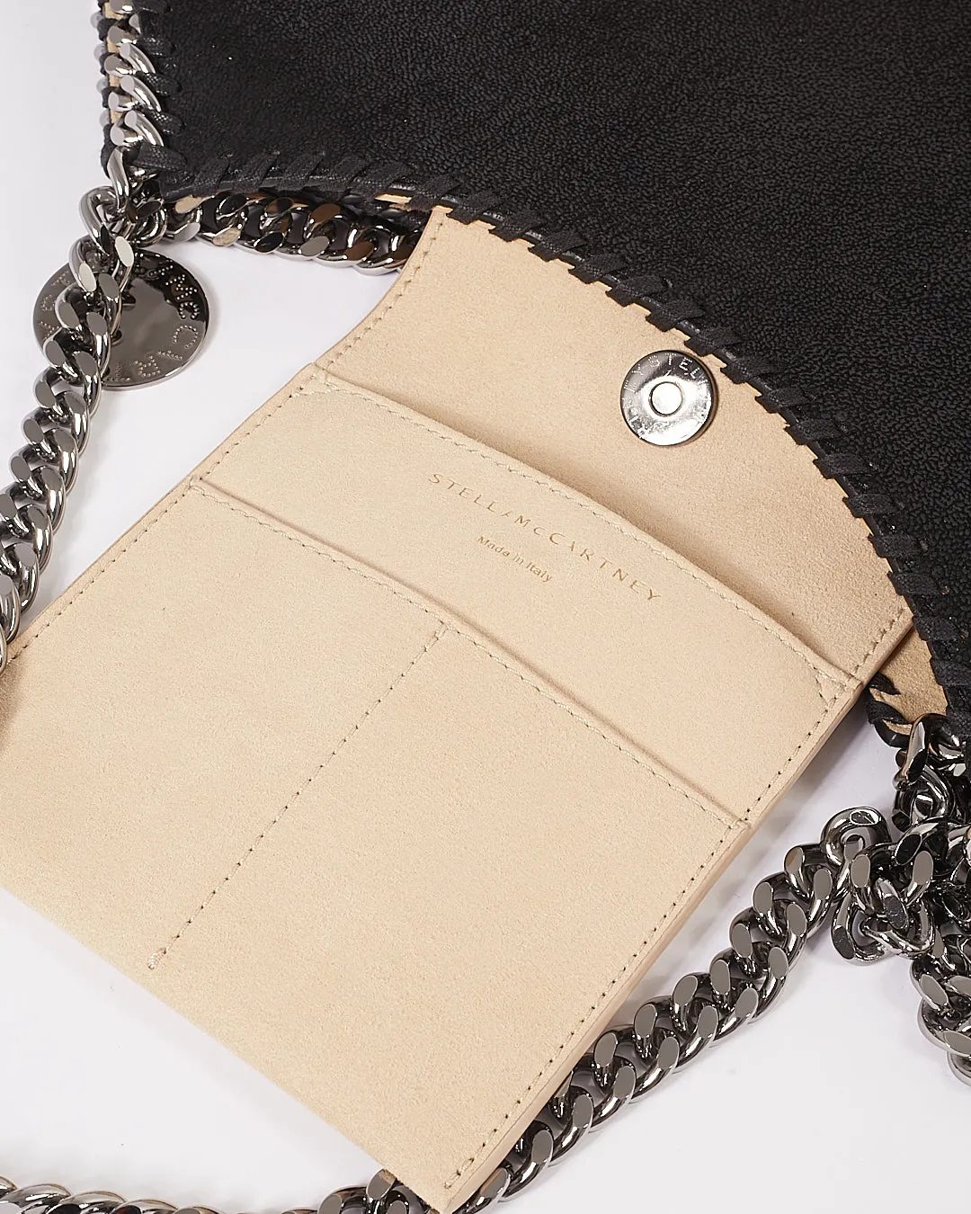 Stella McCartney Black/Beige Vegan Leather & Straw Tote Bag