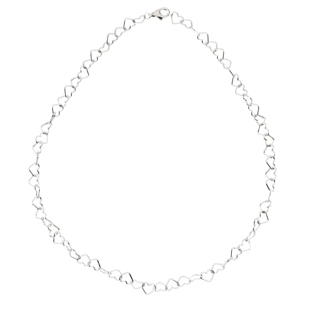 Sterling Silver 6mm Heart Link 16" Chain