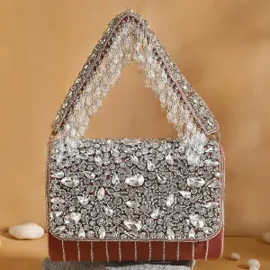 Swisni peach crystal flap bag