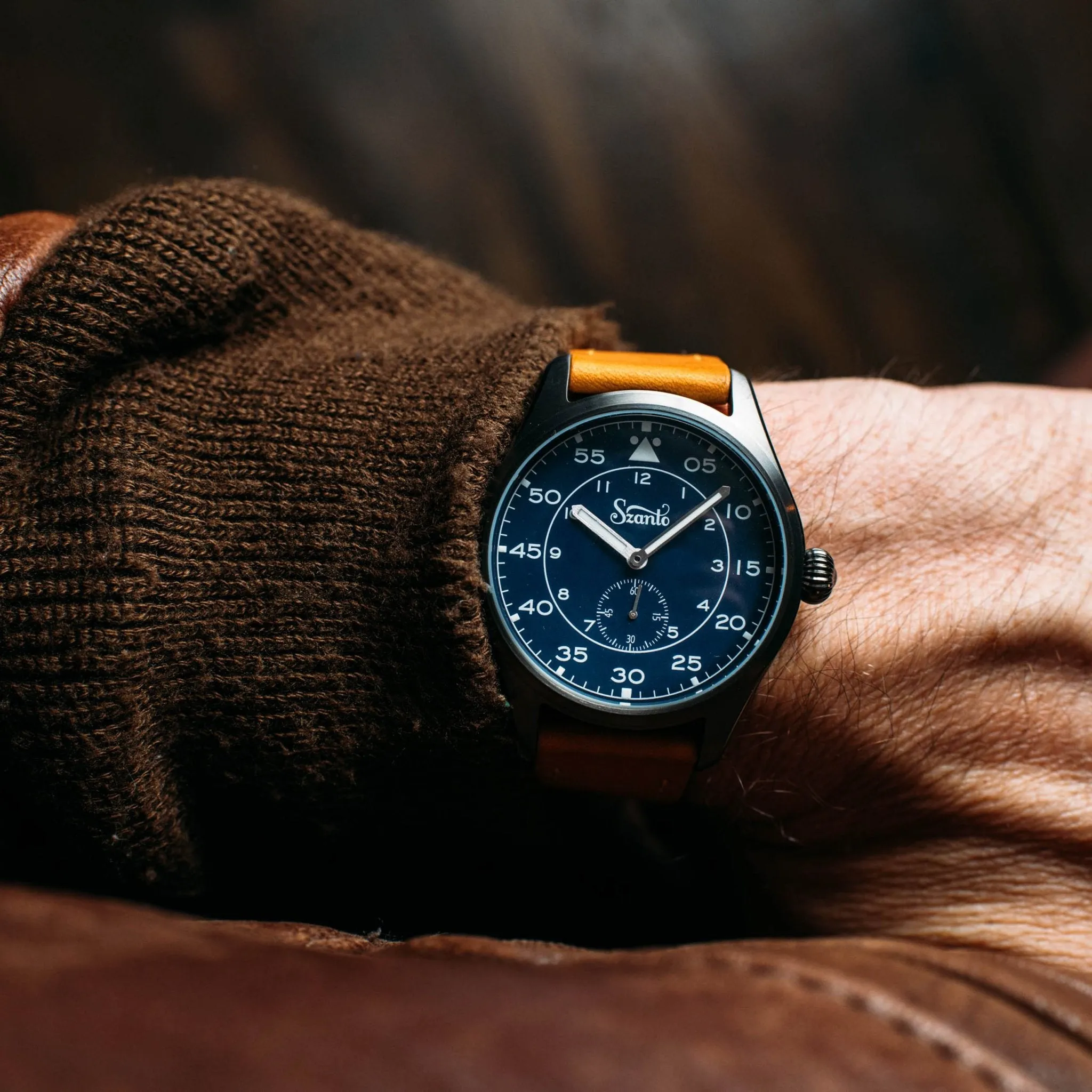 Szanto Heritage Aviator Blue Tan