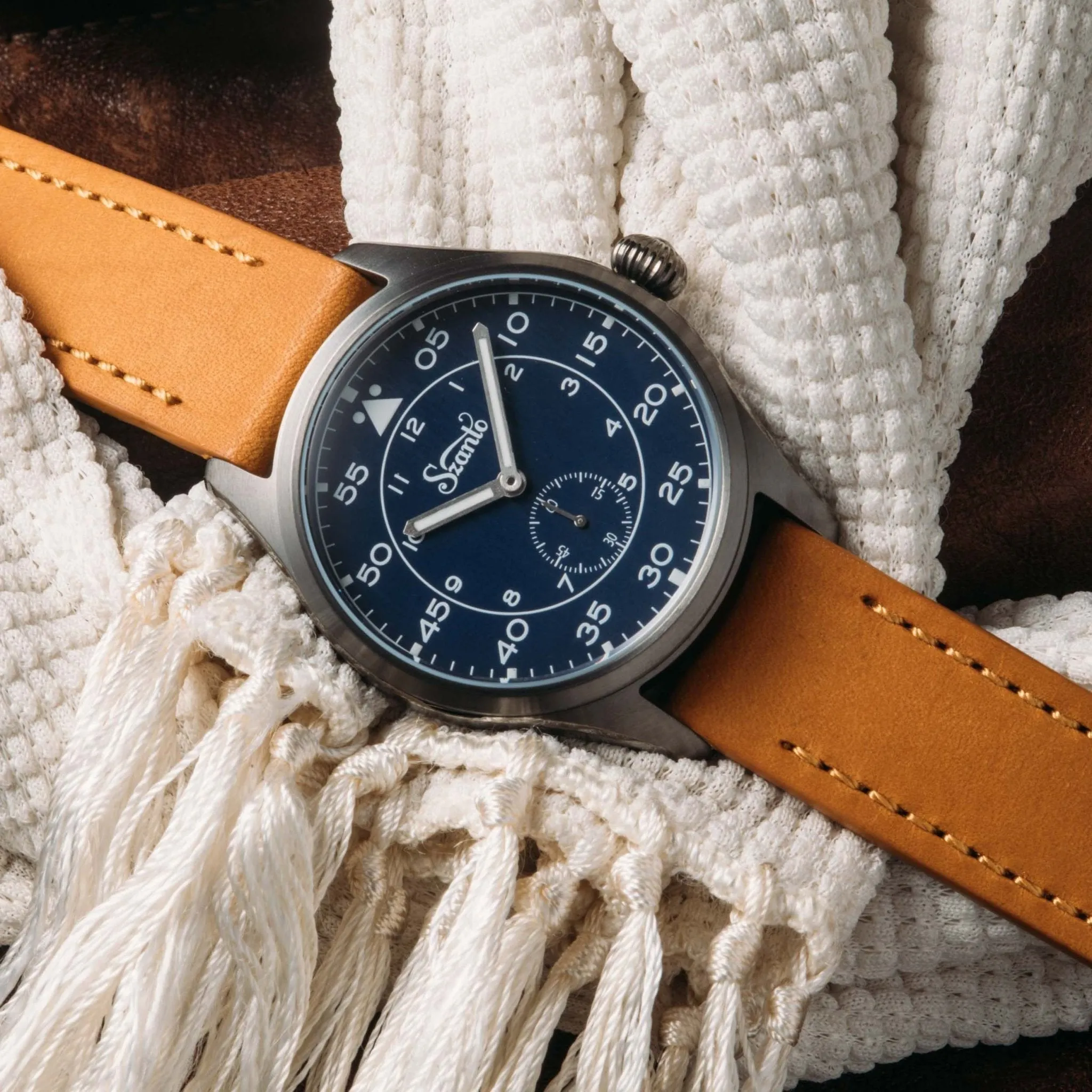 Szanto Heritage Aviator Blue Tan