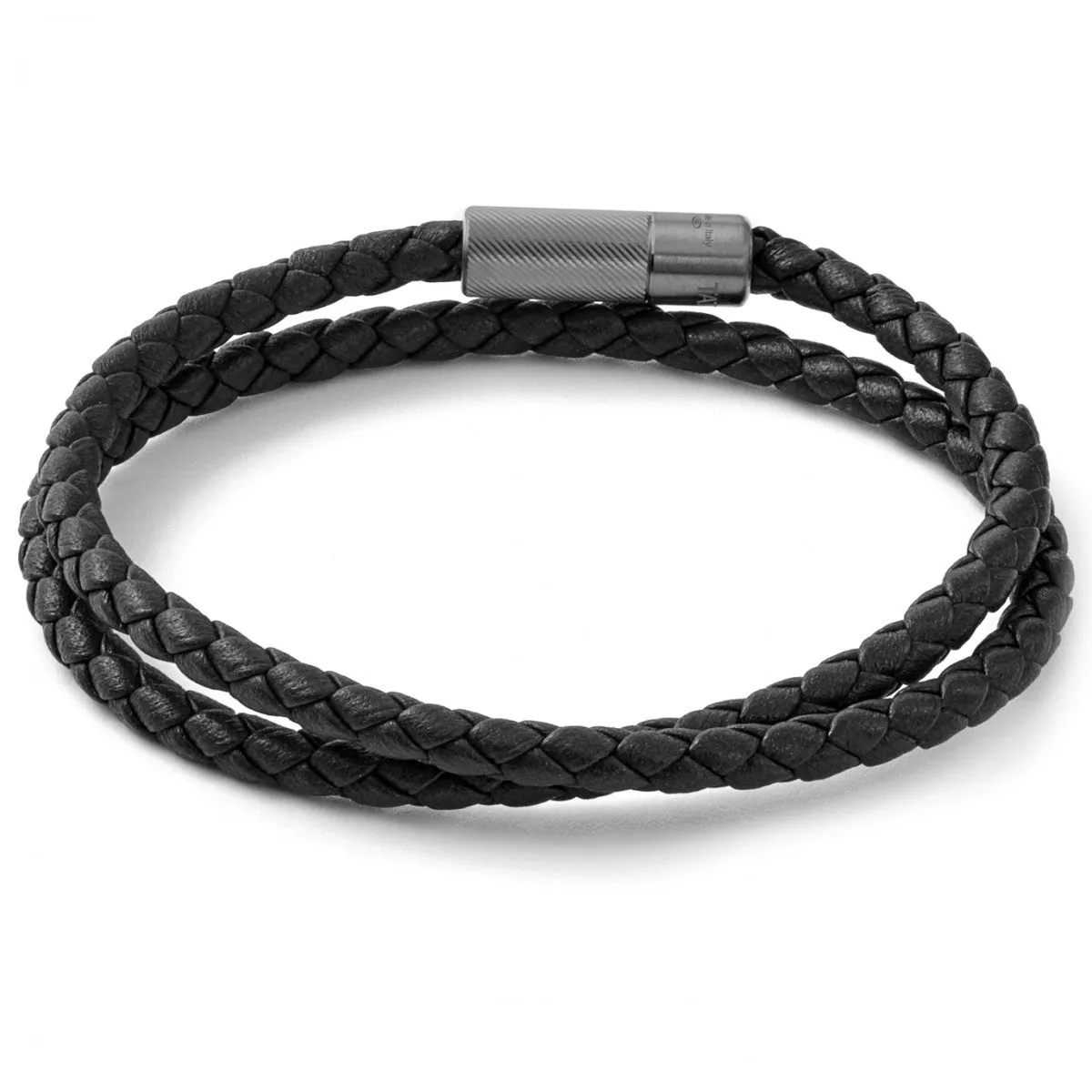 Tateossian POP Rigato Double Wrap Black Bracelet Men's Collection