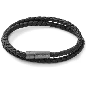 Tateossian POP Rigato Double Wrap Black Bracelet Men's Collection