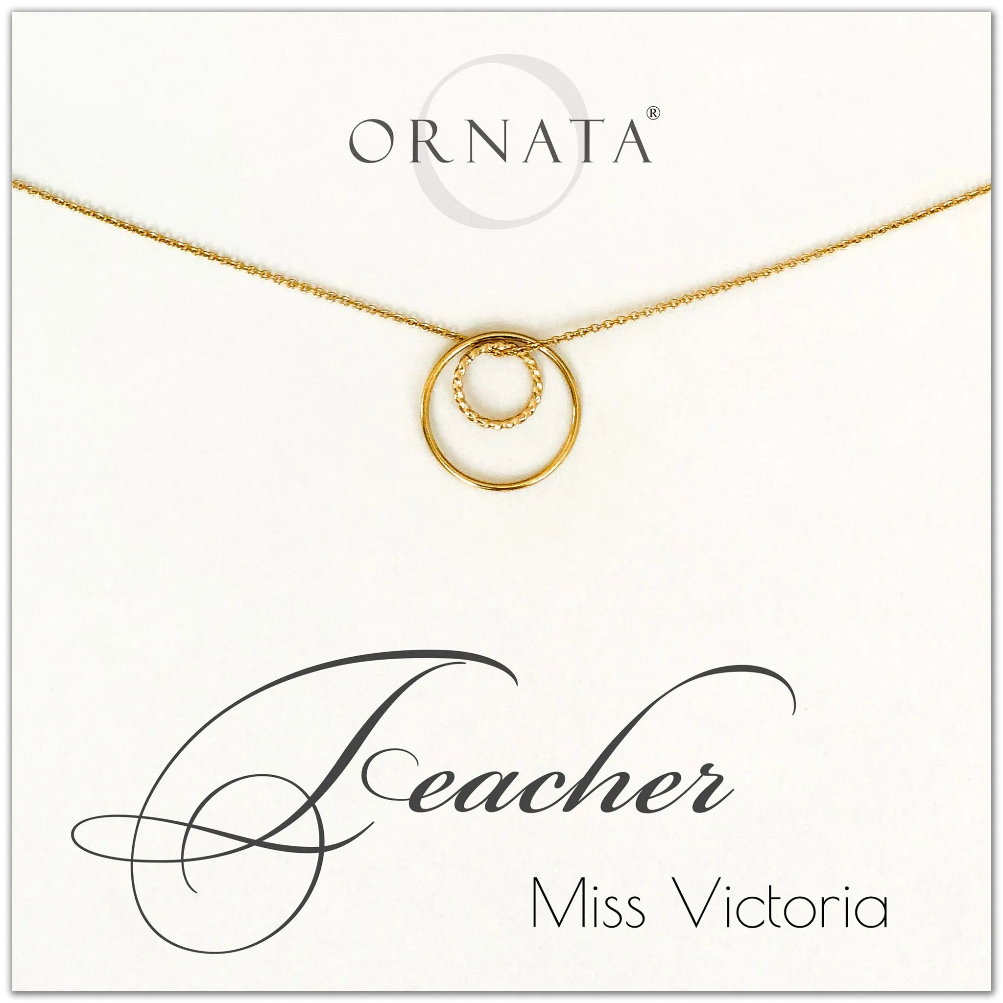 Teacher Gifts - Gold Filled Necklace for Teacher - Personalized