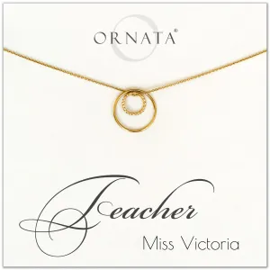 Teacher Gifts - Gold Filled Necklace for Teacher - Personalized