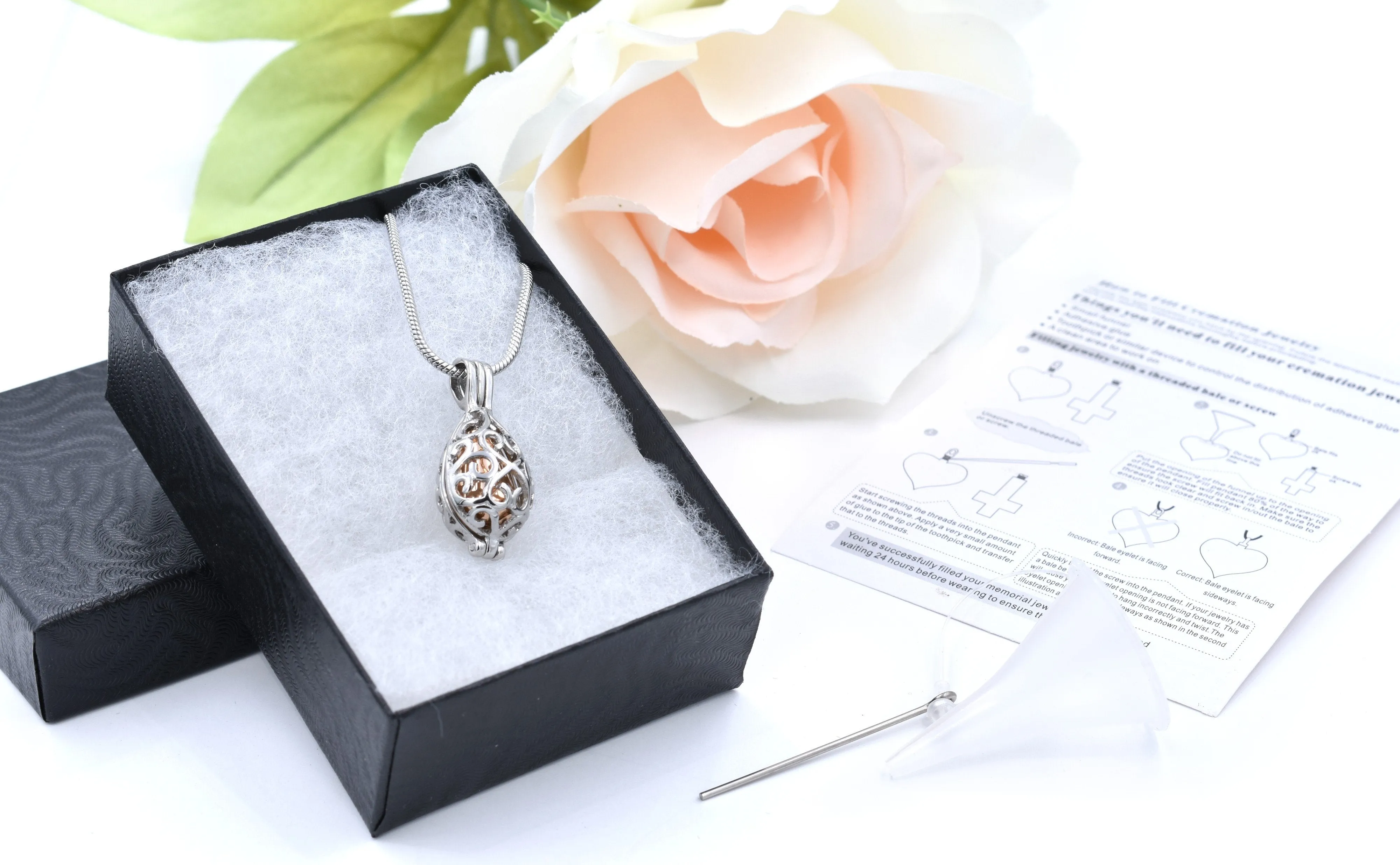 Teardrop Cage Cremation Jewelry