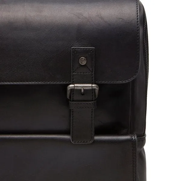 The Chesterfield Leather Backpack Black Malta