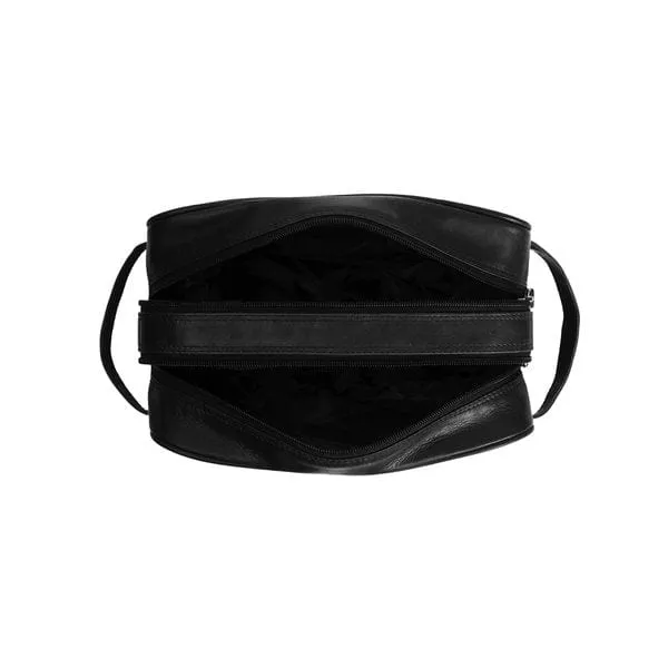 The Chesterfield Leather Toiletry Bag Black Stacey