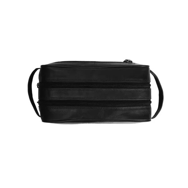 The Chesterfield Leather Toiletry Bag Black Stacey