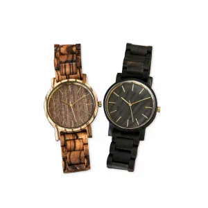 The Deligno - Zebra Wood / Black Sandalwood Watch with Wood Dial