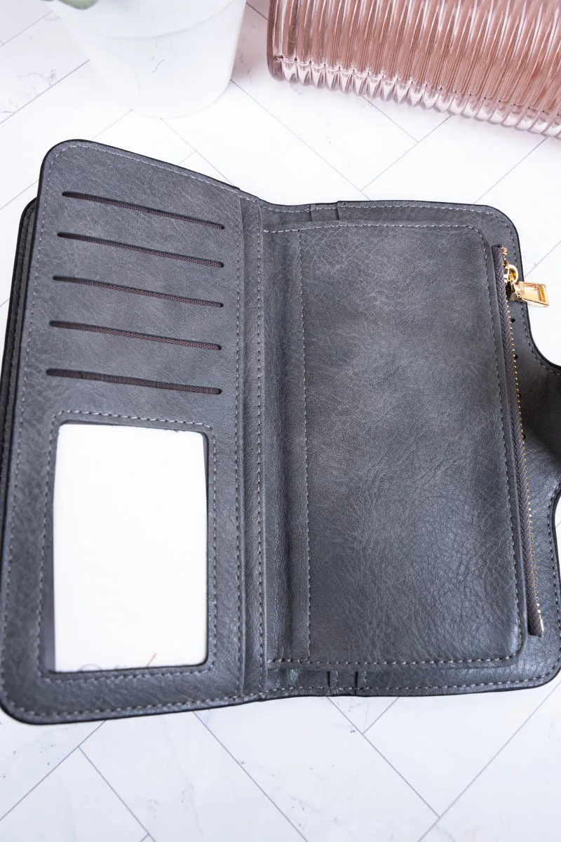 The Essentials Dark Gray Faux Leather Wallet
