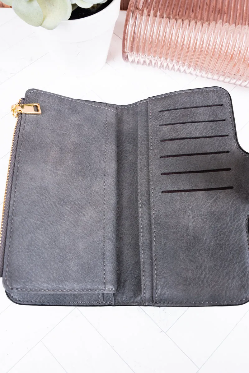 The Essentials Dark Gray Faux Leather Wallet