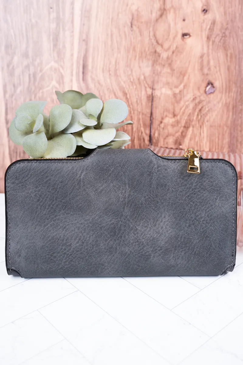 The Essentials Dark Gray Faux Leather Wallet