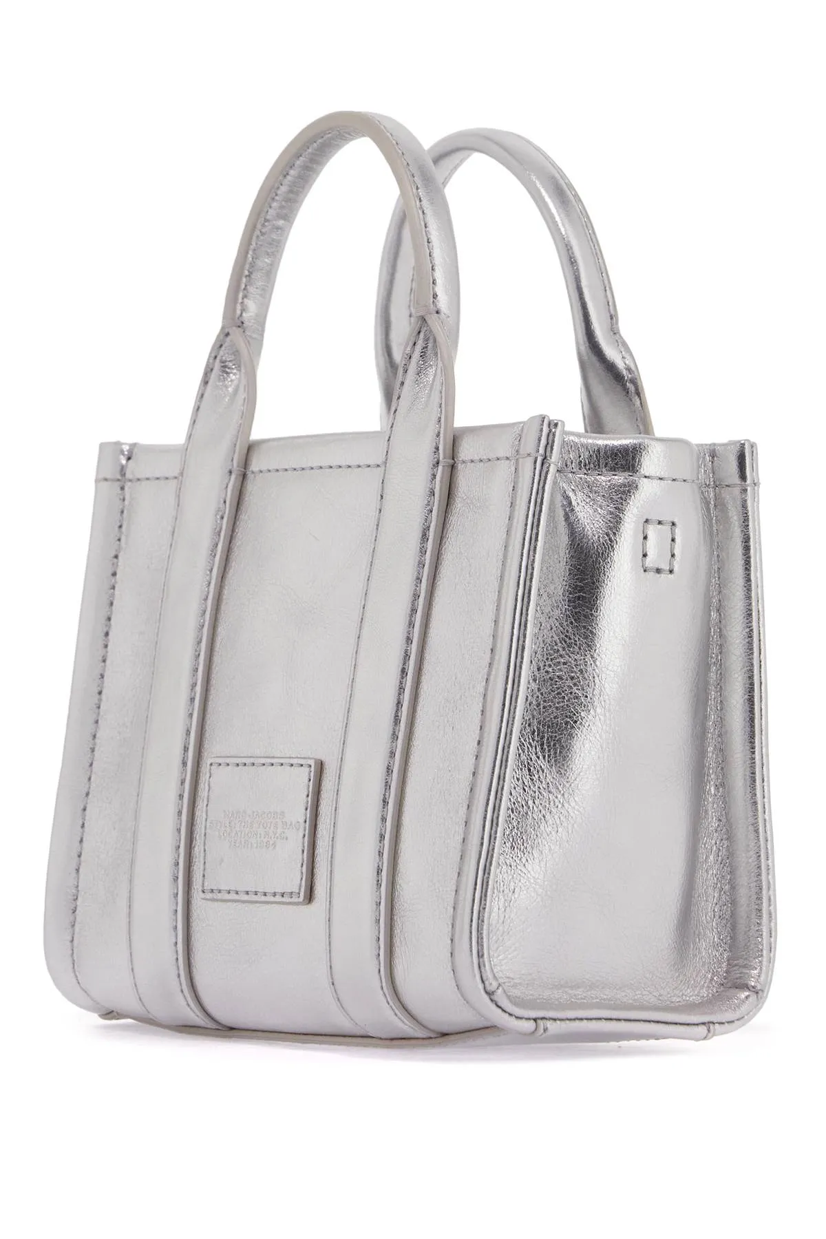 the metallic leather crossbody tote bag -